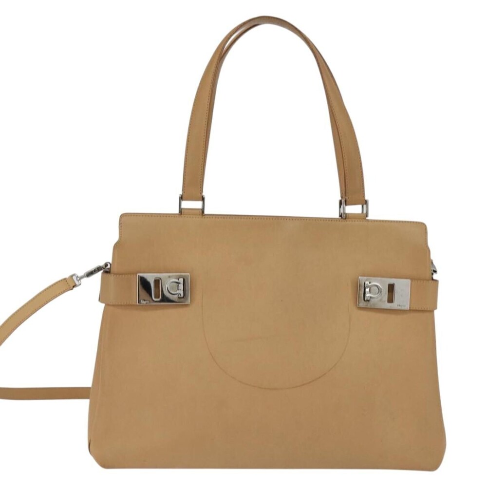 Salvatore Ferragamo Gancini Tote Leather